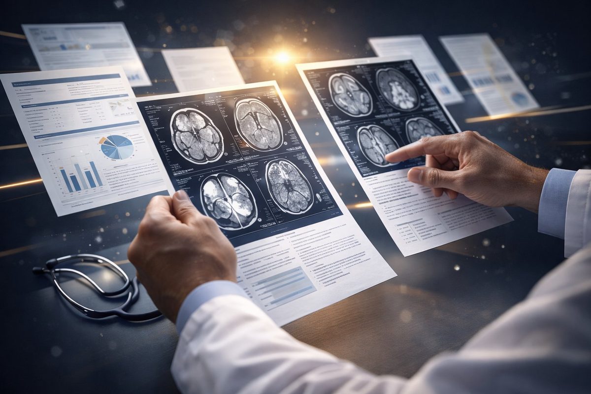 Medical imaging review and detailed analysis by specialist physicians